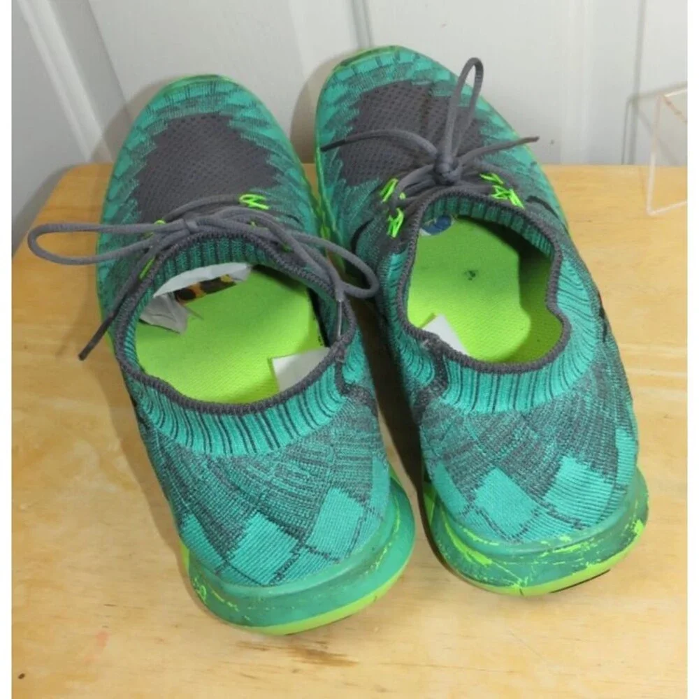 Nike Free Flyknit 3.0 Green/Lime/Gray Athletic Shoes Men's Size 11.5
